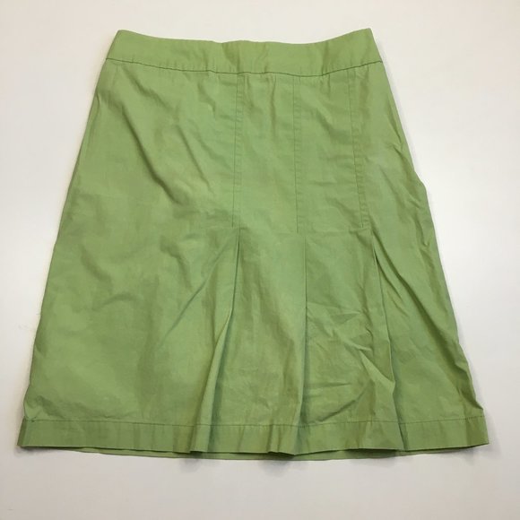 VANESSA BRUNO Athe France Green/Lime Pleated Detailing A Line Skirt - Picture 1 of 8